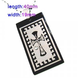 Black Cross Dogtag Pendant Necklace