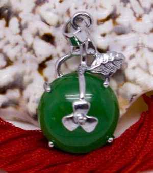 Silver Jade Fruit Pendant Necklace [style1]