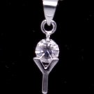 Silver Crystal "Y" Initial Letter Pendant Necklace