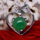 Silver Jade Heart Pendant Necklace [style2]