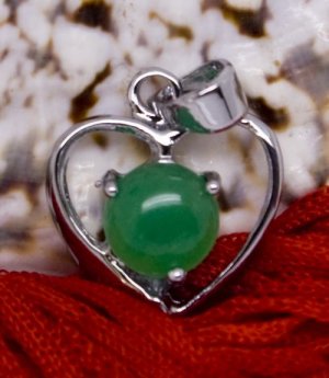Silver Jade Heart Pendant Necklace [style2]