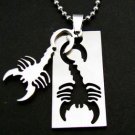 Scorpion Scorpio Zodiac Dogtag Pendant Chain Necklace