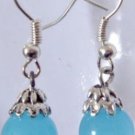 Genuine Blue Jade & Tibetan Silver Earrings