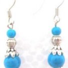 Turquoise & Tibetan Silver Earrings [style2]