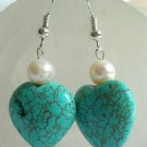 Turquoise & Freshwater Pearl Earrings [style2]