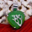 Silver Jade Heart Pendant Necklace [style3]