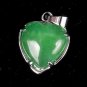 Silver Jade Ox Cow (Chinese Zodiac) Heart Necklace