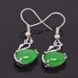 Silver Jade Swan Earrings