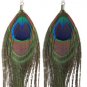 Genuine Peacock Feather Earrings