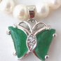 Genuine Jade Butterfly & Freshwater Pearl Pendant Necklace