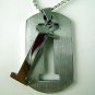 Initial Letter "I" Name Dogtag Pendant Necklace
