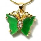 18K Gold Jade Butterfly Pendant Necklace [style1]