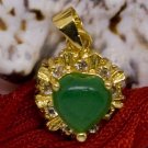 18K Gold Jade Heart Crystal Pendant Necklace [style2]