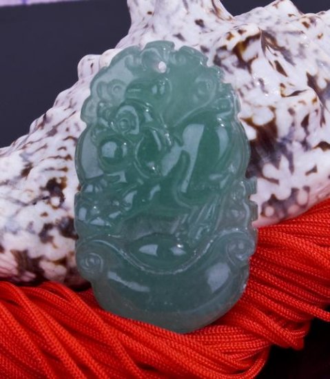 Jade Rooster (Chinese Zodiac) Pendant Amulet Talisman