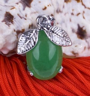 Silver Jade Fruit Pendant Necklace [style2]