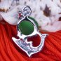 Silver Jade Dolphin Pendant Necklace