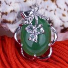 Silver Jade Crystal "Fruit" Pendant Necklace
