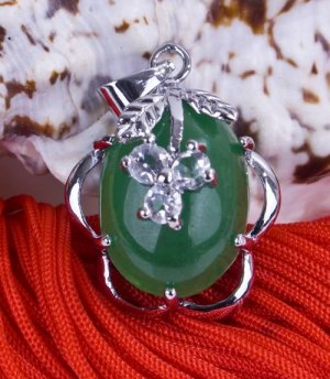 Silver Jade Crystal "Fruit" Pendant Necklace