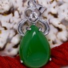 Silver Jade Crystal Pendant Necklace [style10]