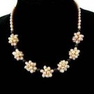 Genuine Freshwater Pearl & Garnet Indian Style Necklace