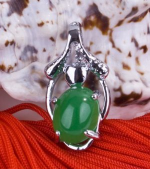 Silver Jade Pendant Necklace [style9]