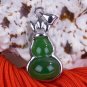 Silver Jade Gourd Pendant Necklace
