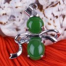 Silver Jade Bowtie Pendant Necklace