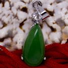 Silver Jade Crystal "Teardrop" Pendant Necklace [style2]