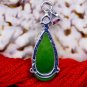 Silver Jade Crystal "Teardrop" Pendant Necklace [style2]