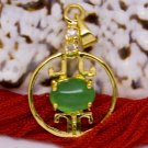18K Gold Jade Crystal Chinese Lantern Pendant Necklace