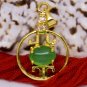 18K Gold Jade Crystal Chinese Lantern Pendant Necklace