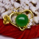 18K Gold Jade Heart Crystal Pendant Necklace [style3]