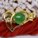 18K Gold Jade Heart Crystal Pendant Necklace [style4]
