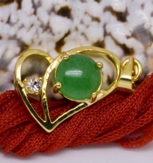 18K Gold Jade Heart Crystal Pendant Necklace [style4]