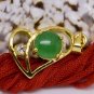 18K Gold Jade Heart Crystal Pendant Necklace [style4]