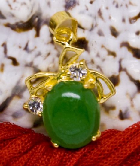 18K Gold Jade Crystal Pendant Necklace [style10]