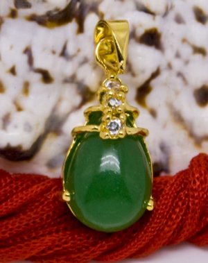 18K Gold Jade Crystal Pendant Necklace [style14]