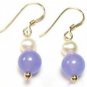 Genuine Lavender Jade White Freshwater Pearl Necklace