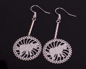 Silver Ox Cow Chinese Zodiac Earrings