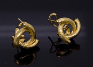 18K Gold Plated Spiral Twist Earrings