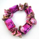 Fuchsia Pink Shell Bracelet