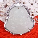 Silver Jade Buddha Buddhist Pendant Necklace [style7]