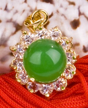 18K Gold Jade Crystal Pendant Necklace [style16]