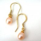 18KGP Genuine Pink Freshwater Pearl Drop Earrings