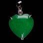 Silver Jade Heart Pendant Necklace