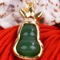 18K Gold Jade Gourd Pendant Necklace