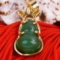18K Gold Jade Gourd Pendant Necklace