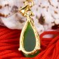 18K Gold Jade Crystal "Teardrop" Pendant Necklace