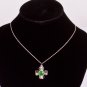 Silver Jade Four Leaf Clover Pendant Necklace