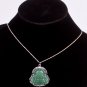 Silver Jade Buddha Buddhist Pendant Necklace [style6]